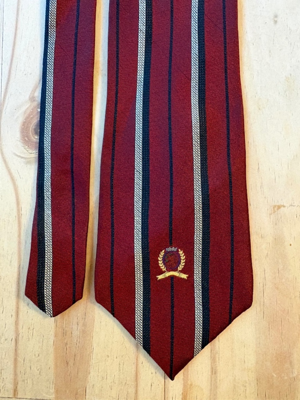 Vintage Tommy Hilfiger Silk Crest Stripe Tie